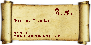 Nyilas Aranka névjegykártya